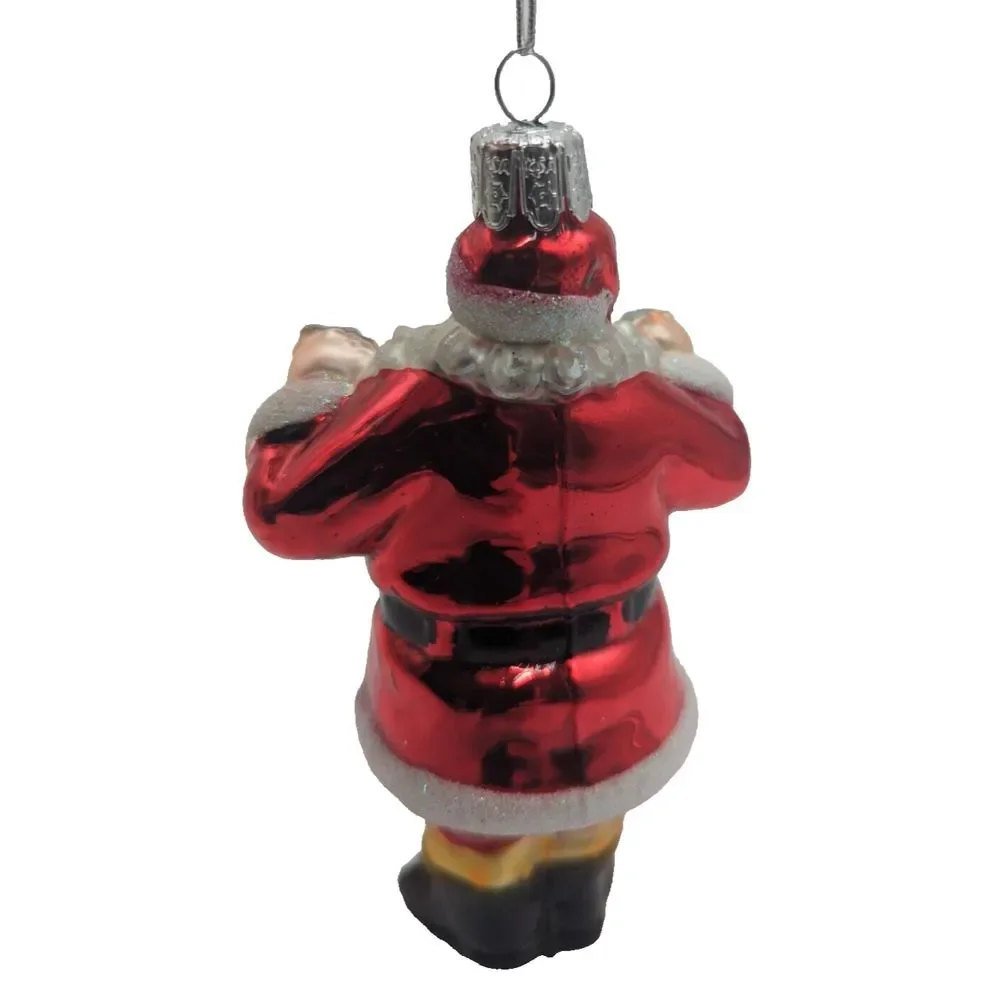 Coca-Cola‎ Kurt Adler Glass Santa Holding 6-Packs Holiday Christmas Ornament